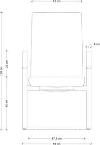 Krzesło biurowe na płozach Trent S, czarna ekoskóra