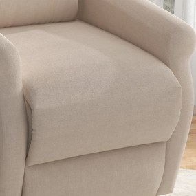 HOMCOM Fotel Relax z funkcją pomocy przy wstawaniu, leżenie, do 200kg, 72,5x94x109cm, kremowy