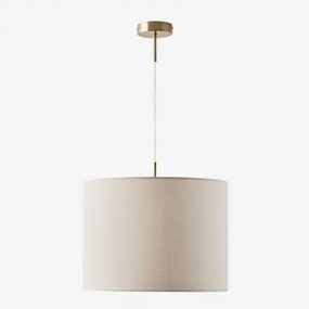 Lampa Sufitowa Wisząca Z Tkaniny Arlina Biały Łamany Ø40 Cm - ↑30 Cm Arlina & Złoty - Przezroczysty - Sklum