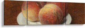 Obraz - Henri Fantin-Latour, Three Peaches on a Plate, reprodukcje (170x50 cm)