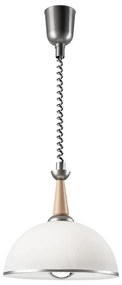 Lampa sufitowa CHIARA 1xE27/60W/230V srebrna/dąb, ściągana