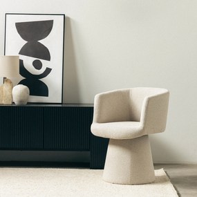 Obrotowy designerski fotel YATO, kremowy