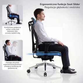 Fotel biurowy ergonomiczny ciemnoniebieski VECTOR