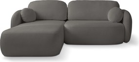 Masseno Narożnik AMICO z funkcją spania i pojemnikiem na pościel Narozniki L, Rozkładana sofa - Grafitowy, SICURO 80