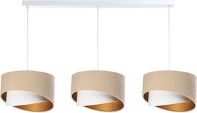 Beżowa potrójna lampa wisząca welurowa - 7X S503 N2-L48