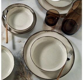 Zestaw obiadowy 24 szt. beżowy/porcelana