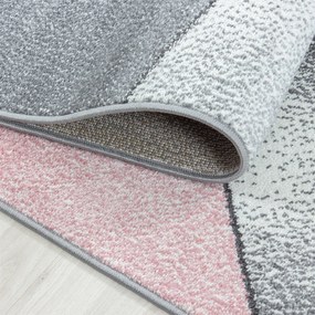 Dywan nowoczesny Beta wielokąty różowo-szary 200 cm x 290 cm