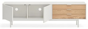 Biało-naturalna szafka pod TV w dekorze dębu 180x52 cm Sierra – Teulat