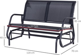 Outsunny ławka bujana huśtawka ogrodowa ławka ogrodowa krzesło bujane ławka parkowa czarna