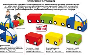 Siedzisko przedszkolne z ekoskóry - autko z pianki