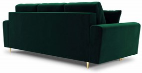 Sofa MOGHAN aksamit welur ciemna zieleń z funkcją spania