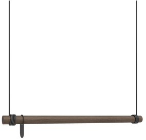 Brązowy wieszak ścienny z litego drewna dębowego 80 cm Swing M – LIND DNA