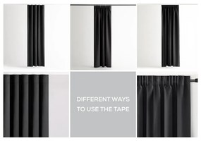 Czarna zaciemniająca zasłona termiczna 140x270 cm Pleat – Restilo