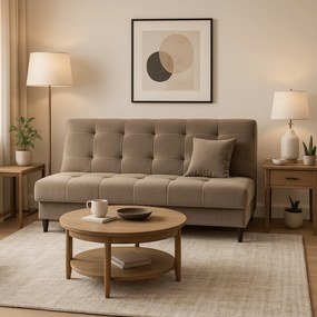Sofa z Funkcją Spania LIMA Rozkładana Wersalka Dwuosobowa Beżowa Nowoczesna do Salonu