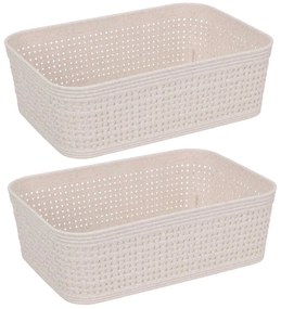 Plastikowe koszyki do organizacji, 19 x 13,5 x 6 cm, 2 szt.