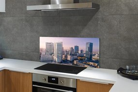 Szkło Ozdobne do Kuchni Panorama Warszawskich Wieżowców