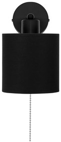 Czarny kinkiet LED z włącznikiem z czarnym abażurem SHWD-C-1010SC-SC j