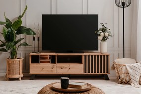 Szafka RTV z lamelami Medan dąb artisan/antracyt