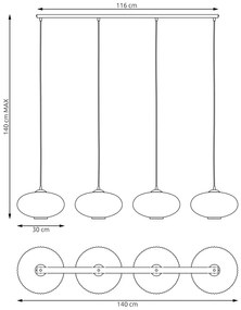 Szklana lampa wisząca z mlecznymi kloszami - D174-Erox