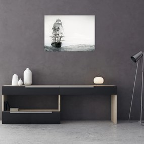 Obraz na szkle - Statek płynący po oceanie (70x50 cm)