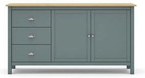 Szarozielona komoda z litego drewna sosnowego 150x80x40 cm Misti – Marckeric