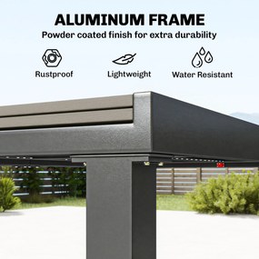 Outsunny Zestaw Mebli Ogrodowych 7-częściowy Z Rozkładanym Stołem i 6 Krzesłami, Design Lameli Drewna, Rama Aluminiowa | Aosom PL