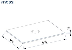 Szafka łazienkowa wisząca biała loftowa 60 x 45 cm z czarnym blatem o strukturze kamienia VALO