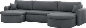 Uniwersalny narożnik Verona U z funkcją spania, do salonu, szary