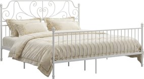 Białe metalowe łózko 160x200 cm T3-E45