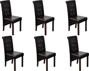 Komplet 6 tapicerowanych krzeseł pikowanych wenge S2-D38