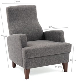 Fotel Kana Bergere Dark Grey