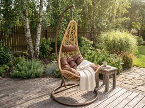 Żółty wiszący fotel AMAZONIA ze stojakiem