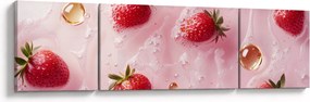 Obraz - Truskawki w bąbelkach (170x50 cm)