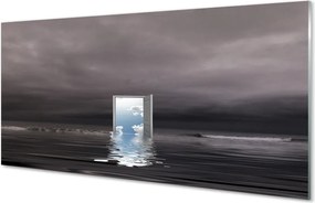 Szkło do Kuchni na Ścianę Drzwi na Granicy Morza i Nieba