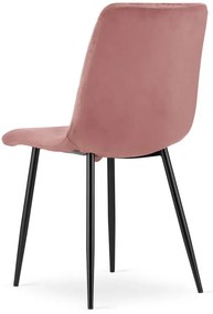 Komplet różowych krzeseł z czarnymi nogami M2-B09