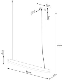 Lampa wisząca JORUN 80 czarna LED 3000K SOLLUX  LIGHTING