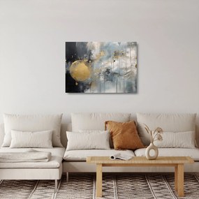 Obraz na szkle - Abstrakcja ze złotą kulą (70x50 cm)