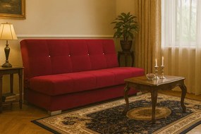 Czerwona rozkładana wersalka tapicerowana - Koflox