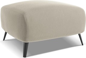 Pufa - z tkaniny welwetowej - perłowy - MALIE