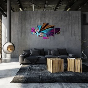 Obraz - Abstrakcja, kwiat (125x70 cm)