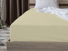 PrzytulneMieszkanie.pl Prześcieradło jersey z lycrą kremowe 90 x 200 cm