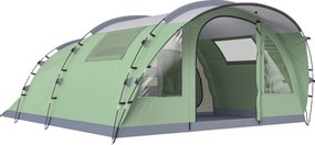 Outsunny Namiot tunelowy 4-osobowy, namiot rodzinny z 2 sypialniami, przedsionek, 4 okna, podłoga, wysokość stojąca, 3000 mm słupa wody | Aosom PL