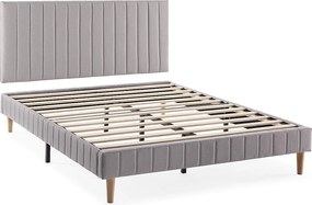 Kolumnowy stelaż + zagłówek Eris 140x200 cm Szary jasny