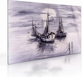 Obraz na szkle - Port, obraz olejny (70x50 cm)