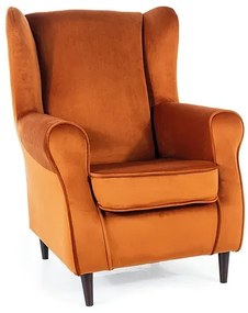 FOTEL BARON VELVET CYNAMON BLUVEL 4215 / WENGE SIGNAL
