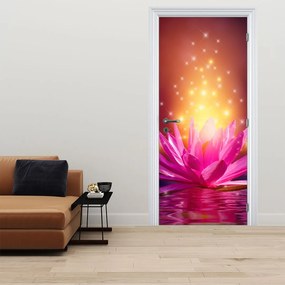 Fototapeta na drzwi - Lilia wodna na wodzie (95x205cm)