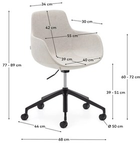Beżowe krzesło biurowe Tissiana – Kave Home