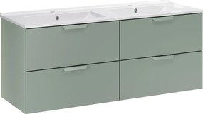 Zielona wisząca szafka łazienkowa z umywalką T7-A13