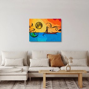 Obraz na szkle starożytnego obrazu (70x50 cm)