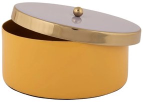 Żółty metalowy pojemnik dekoracyjny ø 16x6 cm Double Funky – PT LIVING